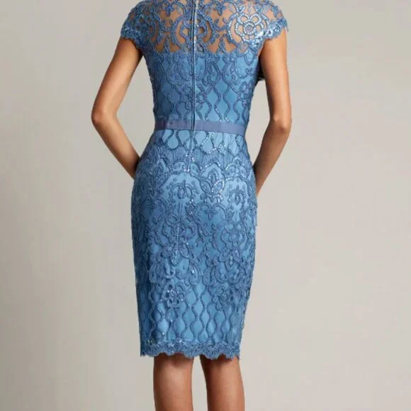 Tadashi Shoji Light Blue Lace Sequin Dress - Picture 2 of 9
